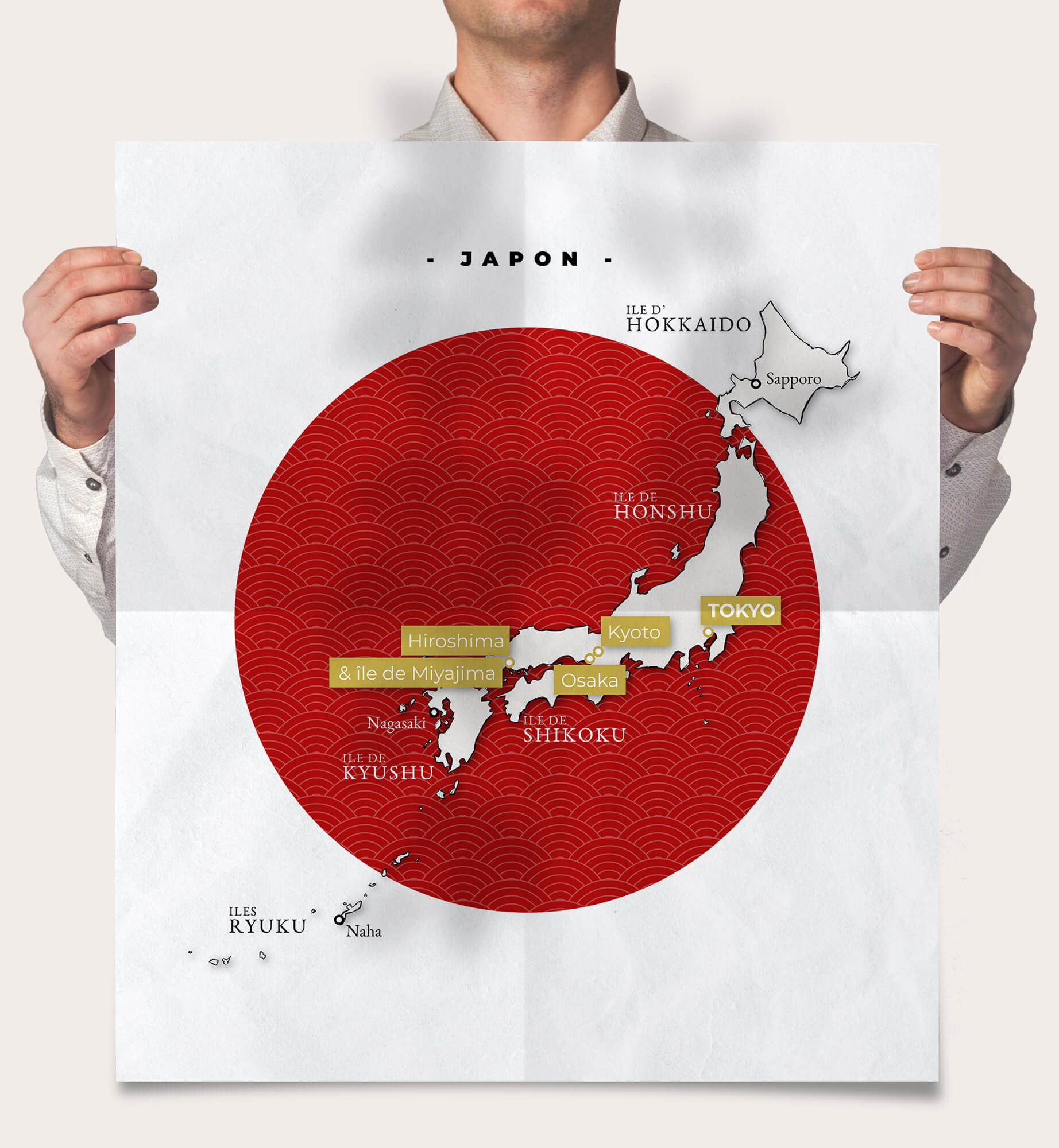 Cartographie - Création de cartes illustrées créatives - Ici une carte du Japon, Asie © Kalao Studio