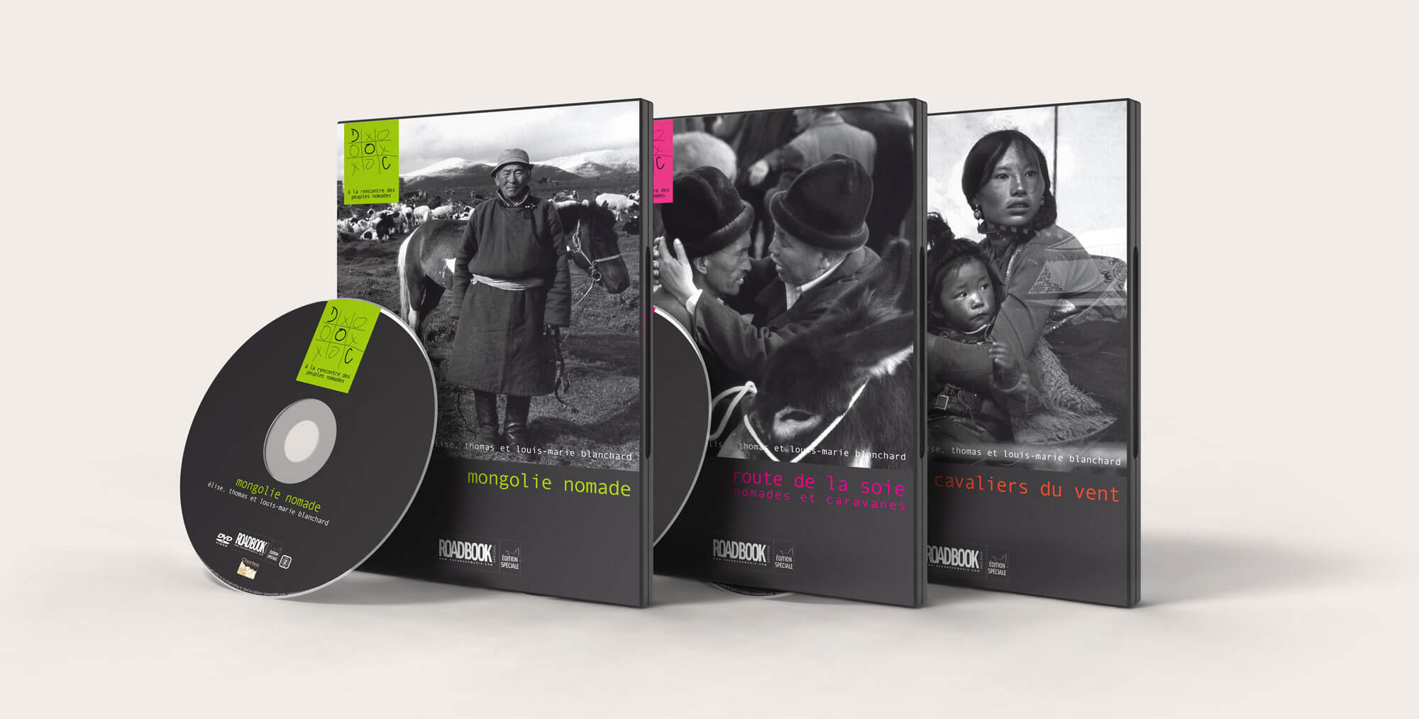 Création des visuels (jaquettes DVD et menu du DVD) pour une collection de documentaires de voyages sur DVD © Kalao Studio