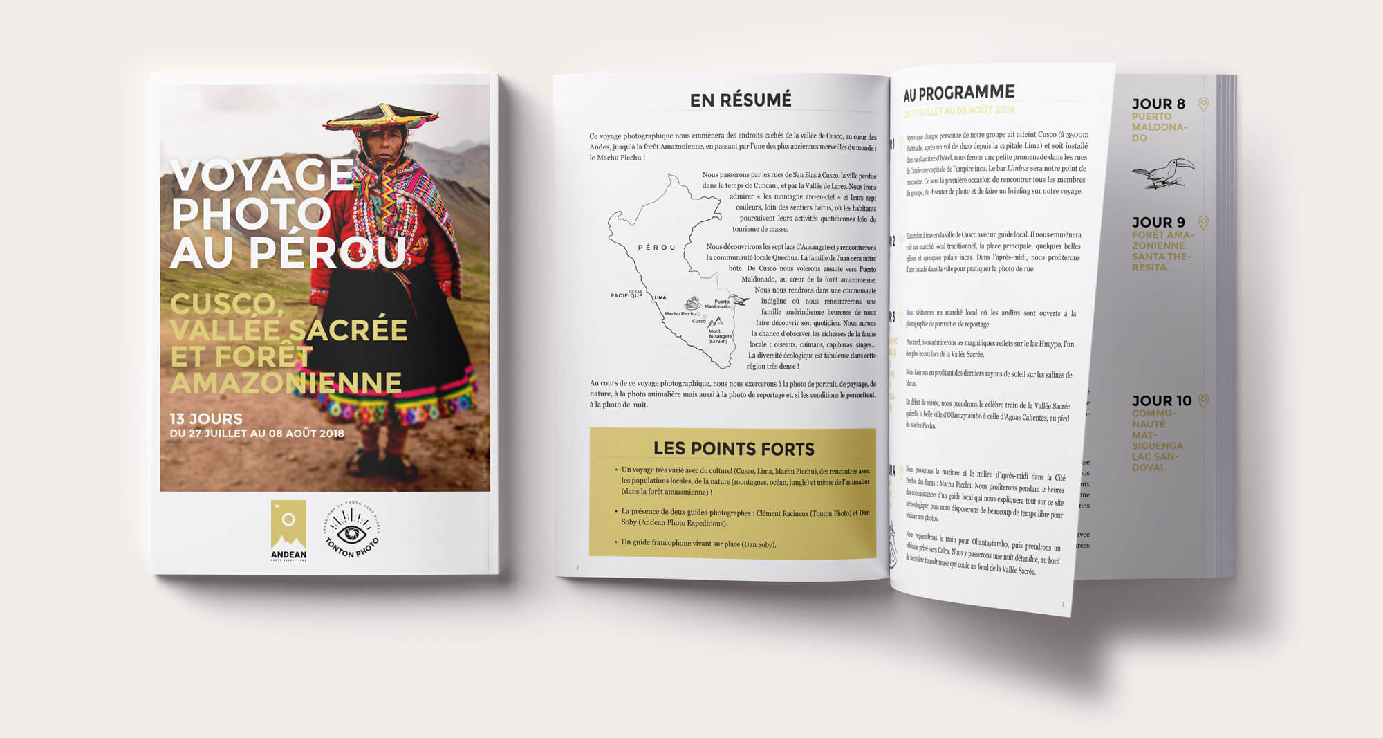 Création d'une brochure de voyage pour un circuit au Pérou © Kalao Studio
