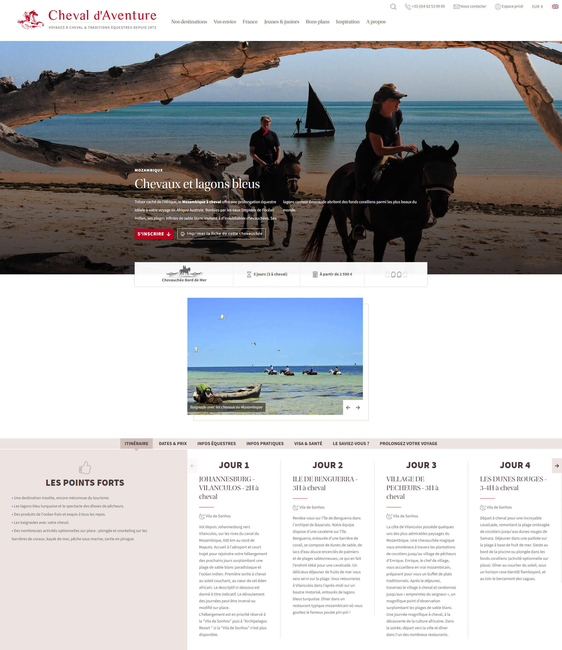 Cheval d'Aventure - Réalisation d'un site Internet e-commerce pour agence de voyages équestres en ligne